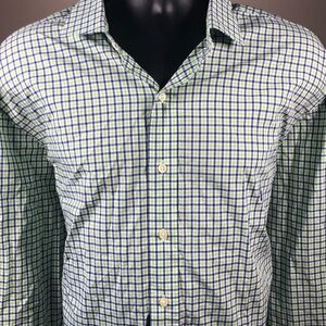 Men's Green and Blue Checkered Shirt